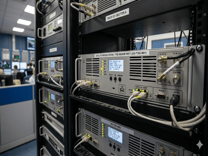 TT&C modems hardware for satellite telemetry tracking and command operations